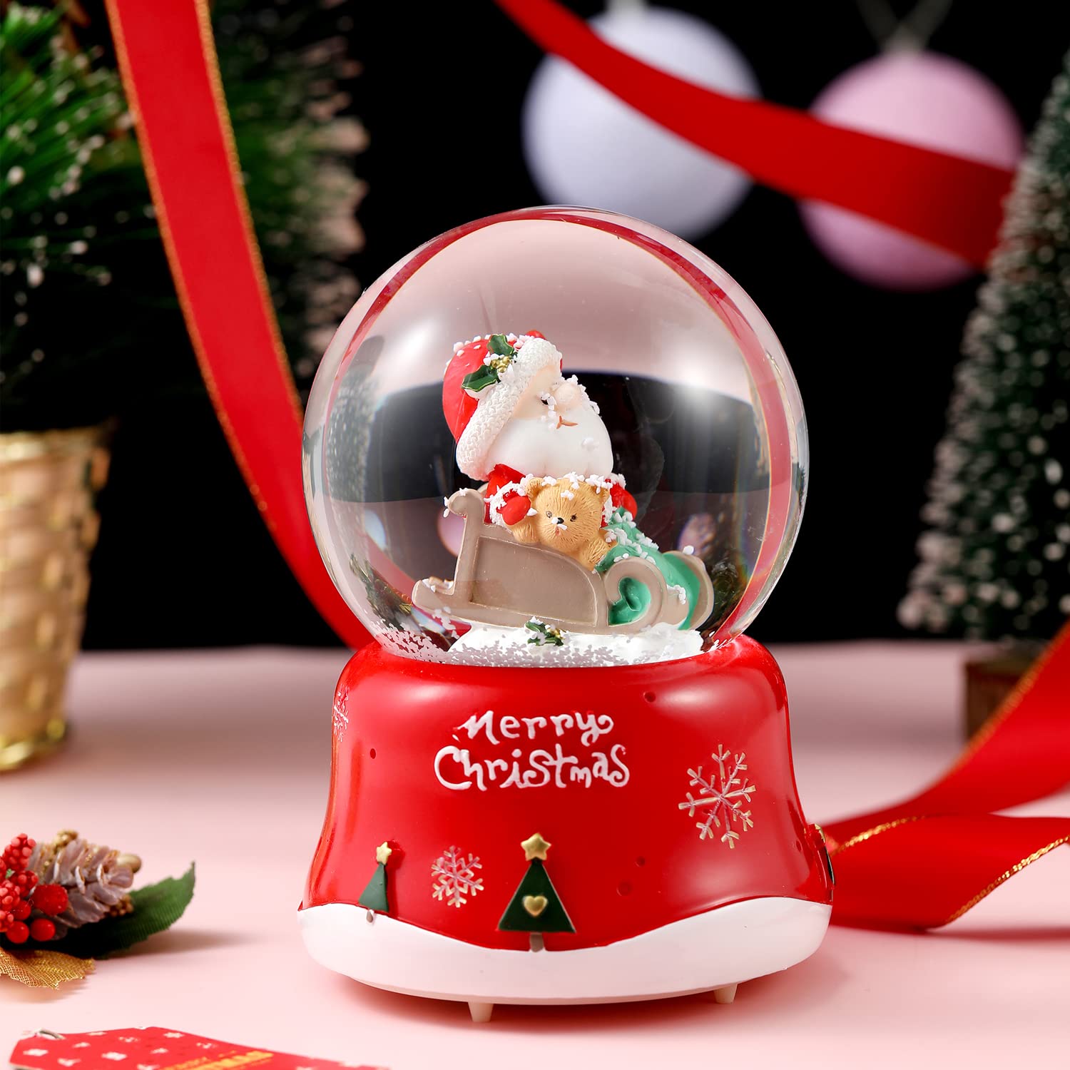 Buy Snow Globes,Christmas Automatic Snowfull Snow Globe with Musics and