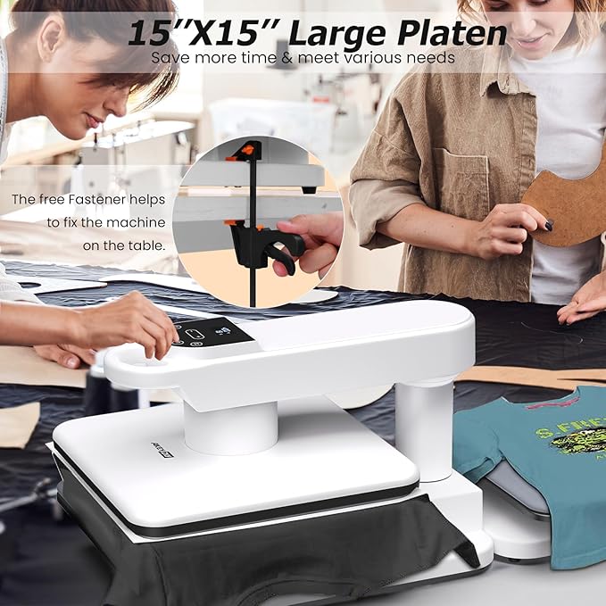 Prensa Térmica Automática Dual AKEYDIY 15x15 para Camisetas miniatura 9