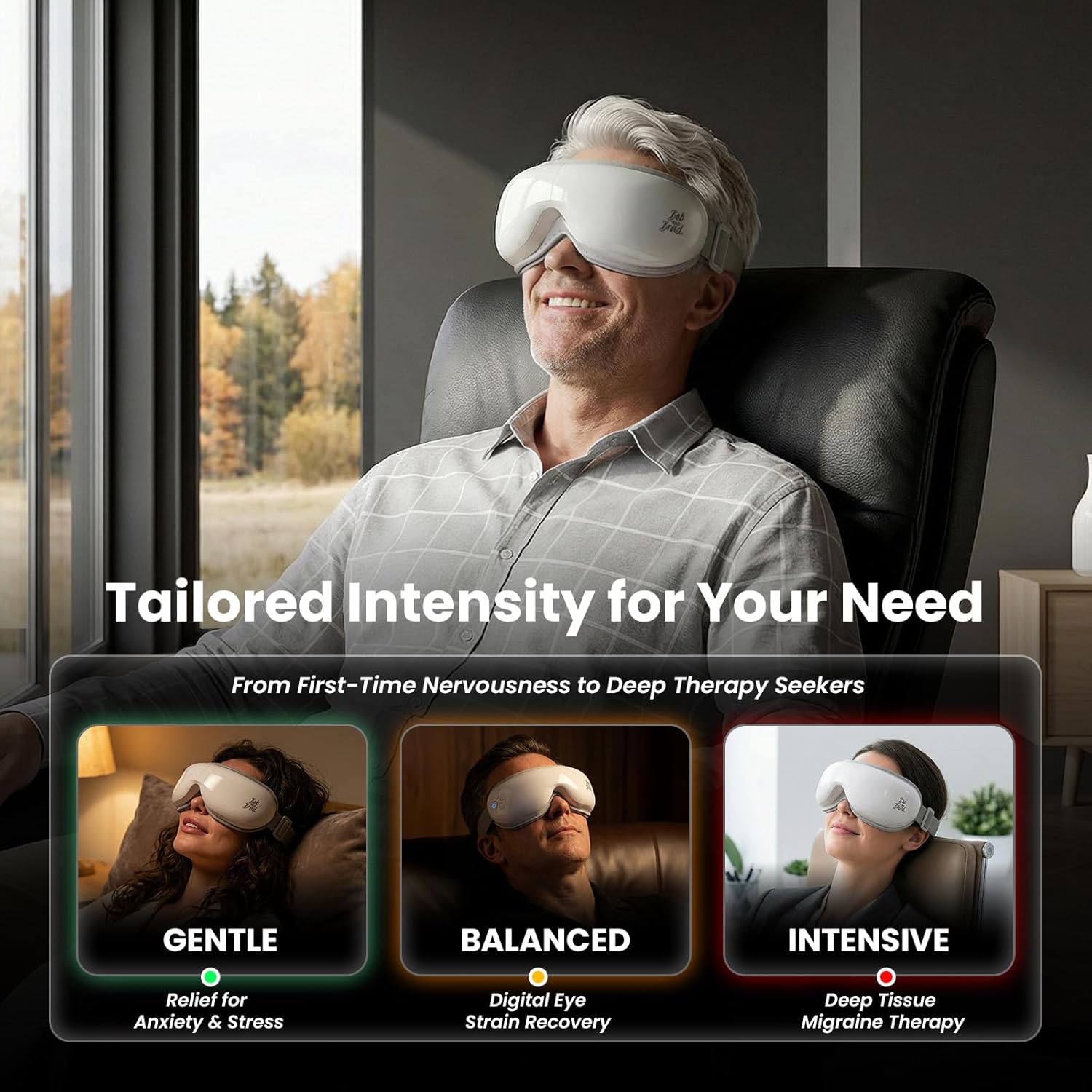 BOB AND BRAD Eye Massager with Heat and Cooling, FSA-HSA Eligible, EyeOasis 3 Heated Eye Massager Mask for Dry Eyes, Migraines, Headaches Relief, Reduce Strain, Improve Sleeping, Mother's Day