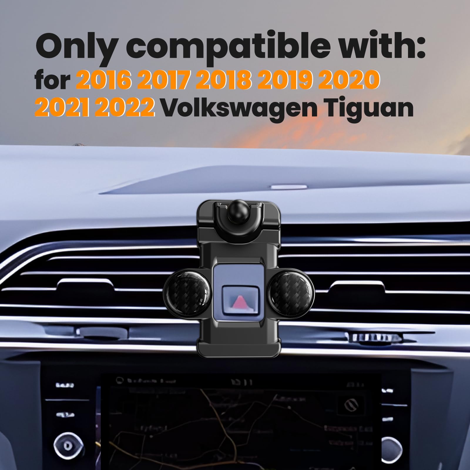 PANPHEN Car Phone Holder For Volkswagen Tiguan 2016 2017 2018 2019 2020 2021 2022,VW Tiguan Accessories,360 Degree Adjustable Phone Mount For 4.7-7 Inch All Smartphone and GPS - Image 3