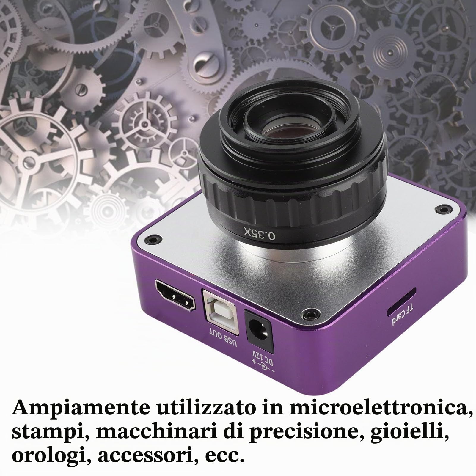 Fotocamera per Microscopio Eujgoov 51 MP Fotocamera con Montaggio a C per Microscopio Stereo Trinoculare AC100‑240V(EU Plug)