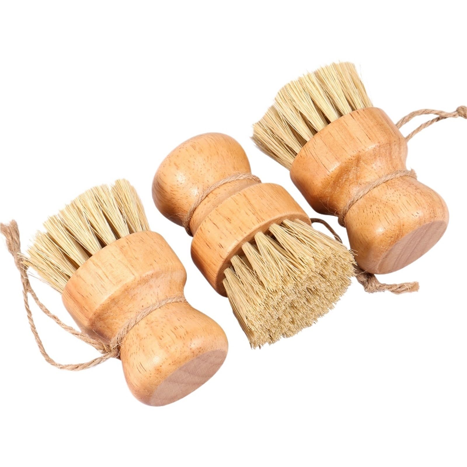 Dish brush Wooden Dish Brush With Sisal And Coconut Portable Kitchen Cleaning for kitchen(3 Brush Heads)