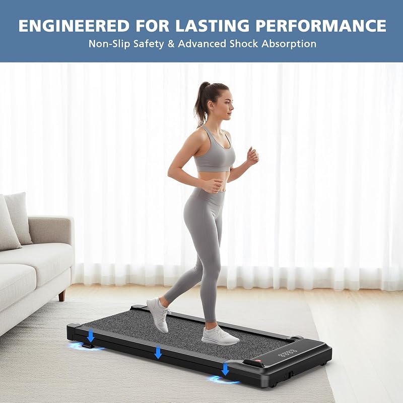 DUMOS Walking Pad Treadmill for Home, Compact Quite Under-Desk Treadmills with Remote Control and Adjustable Speed, Slim & Portable Design for Office, Workouts Fitness image 4
