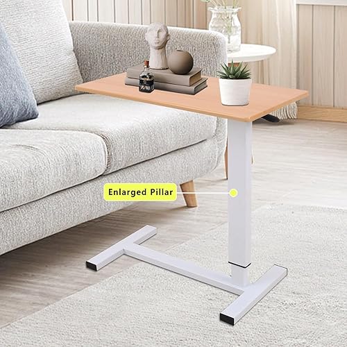 Miniatura 2 de Escritorio para computadora portátil para cama, mesita de noche ajustable sobre la cama con ruedas giratorias ocultas, escritorio deslizante