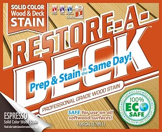 Restore-A-Deck Solid Color Stain for Decks & Exterior Wood (1 Gallon, Espresso)
