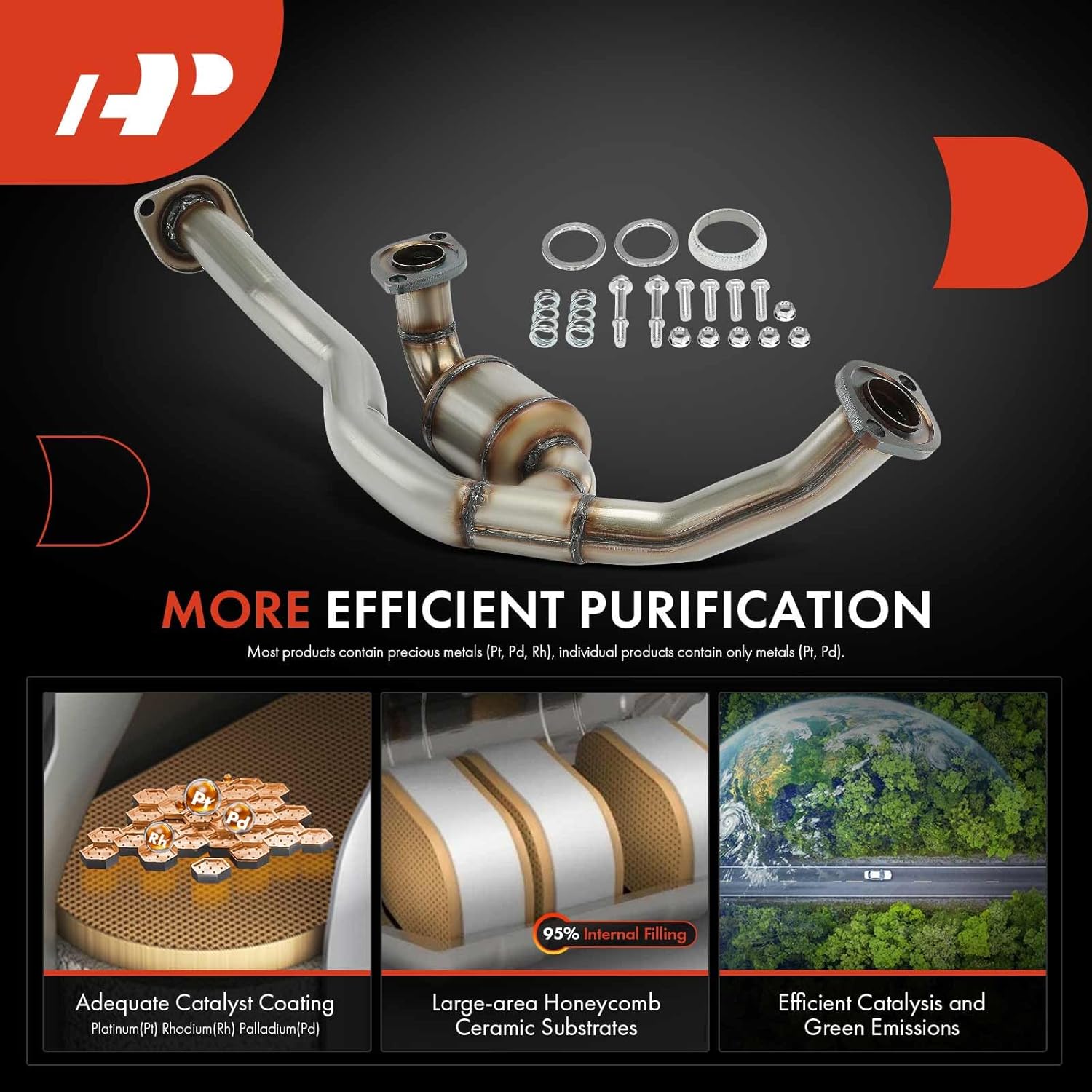 A-Premium Center Catalytic Converter Kit Direct-Fit Compatible with Toyota Sienna 2001 2002 2003 3.0L, E.P.A. Compliant