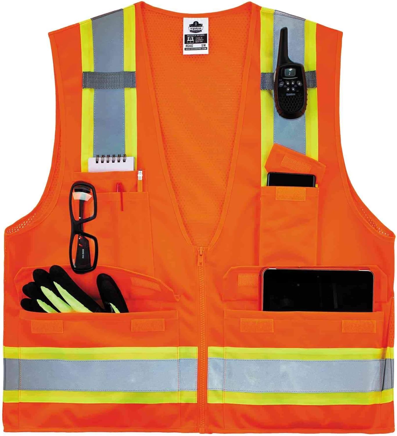 Ergodyne Unisex Two-tone Class 2 Two Tone Surveyors Vest, Orange, XX-Large-3X-Large US - Safety Vests - 