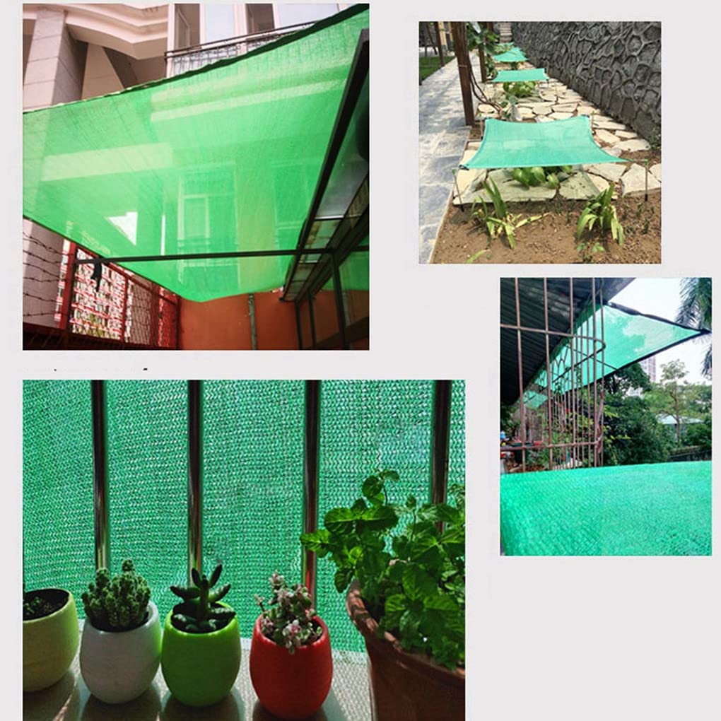 Malla verde con bloqueo UV para uso en exteriores, tela de sombra de jardín con ojales, ideal para patio, balcón y patio trasero