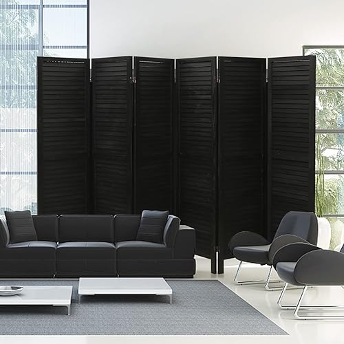 Miniatura 3 de ECOMEX Divisores de habitación de 6 paneles, pantalla de privacidad, separadores de habitación de madera y pantallas de privacidad plegables,