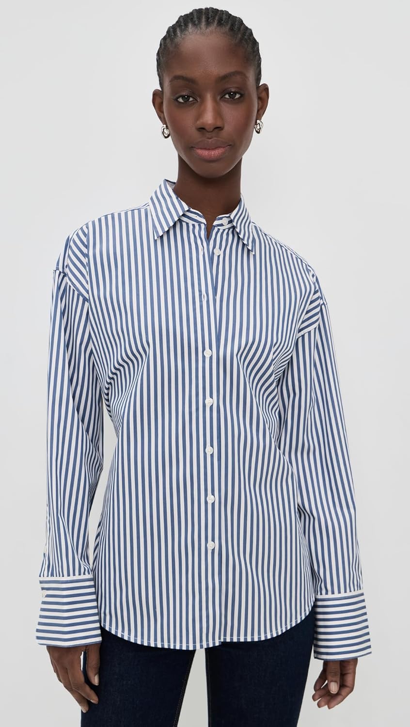 Good American Women's Oversized Poplin Shirt with Adjustable Waist - Image 2