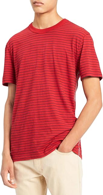 Short Sleeve Stripe T-Shirt Crew Neck 