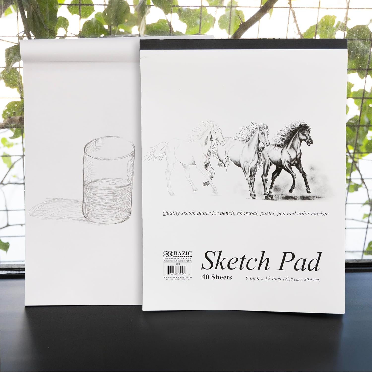 BAZIC Products Sketch Pad 40 Sheet 9" X 12", White Sketchbook Drawing Pads, Sketching Paper Coloring Book for Artist Beginner Classroom, 48-Pack