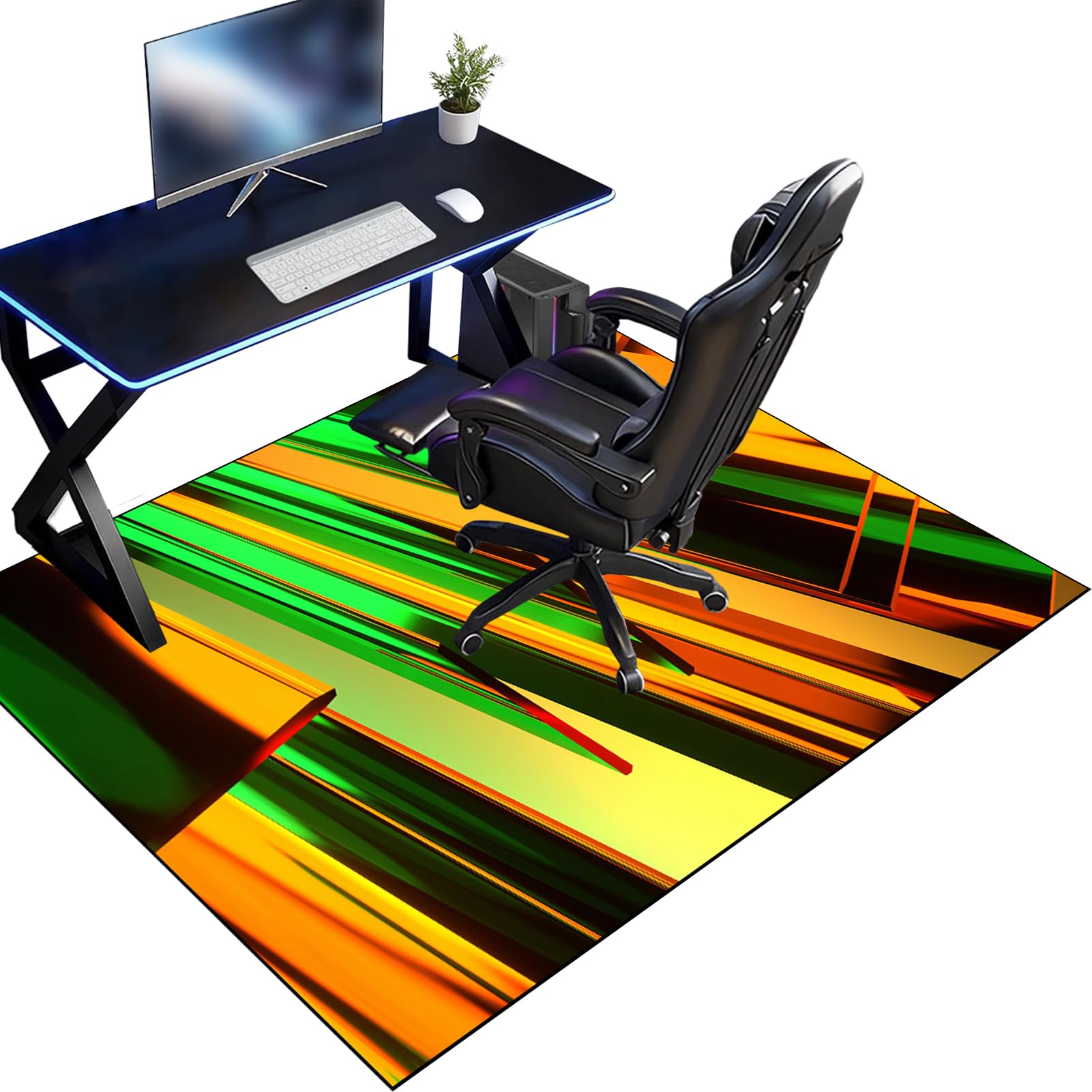 Tapis de Chaise Gaming, Tapis de Sol pour Bureau Plancher de Bois, Tapis Chaise de Bureau, Tapis de Protection pour Sols Durs, Tapis de Sol Bureau Tissu, Tapis Protège-Sol pour Chaise 200 x 210 cm