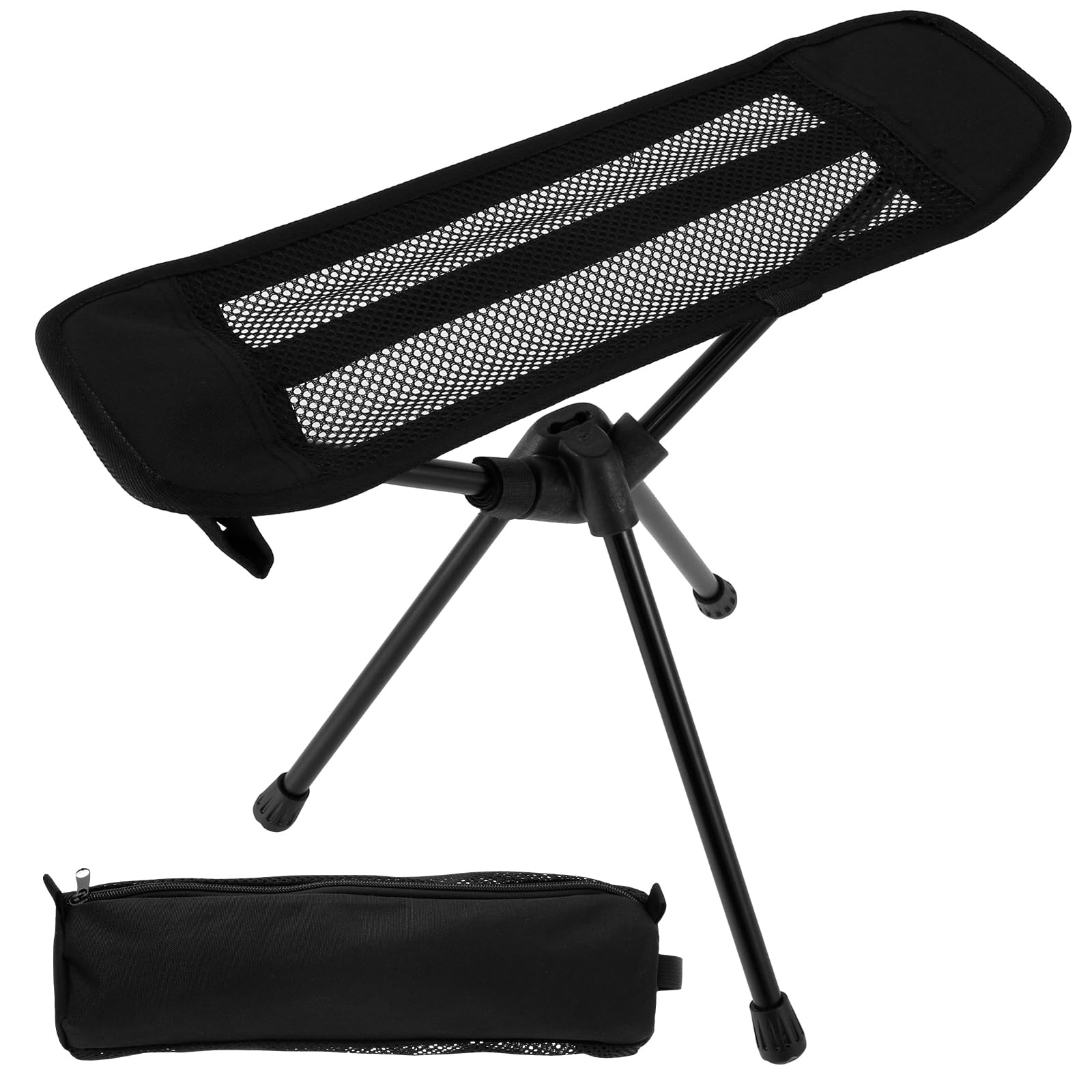 Universal Camping Chair Foot Rest, Folding Attachable Footrest Leg Rest Outdoor Chair, Portable Foot Hammock Camping Chair Ottoman Foot Rest for Outdoor Gardening Fishing Hiking Beach (Black)
