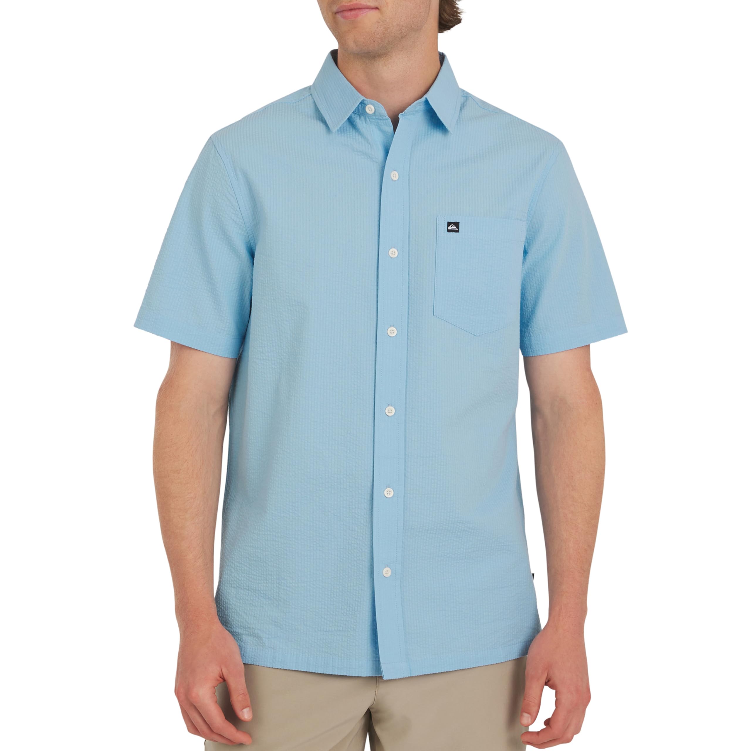 Quiksilver Premium Cotton Short Sleeve Button Down Seersucker Shirt Camicia Seersucker Uomo (Pacco da 1)