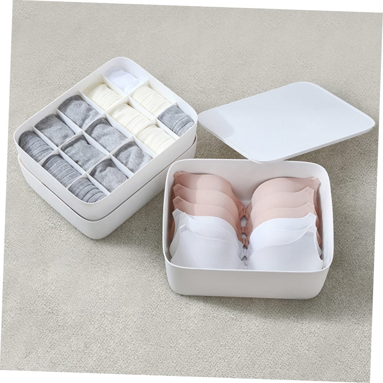 Set Da 6 Scatole Organizer Per Biancheria E Calzini In Plastica Rosa – 26,5x8x6 Cm, Minimalista, Per Cassetti E Armadi