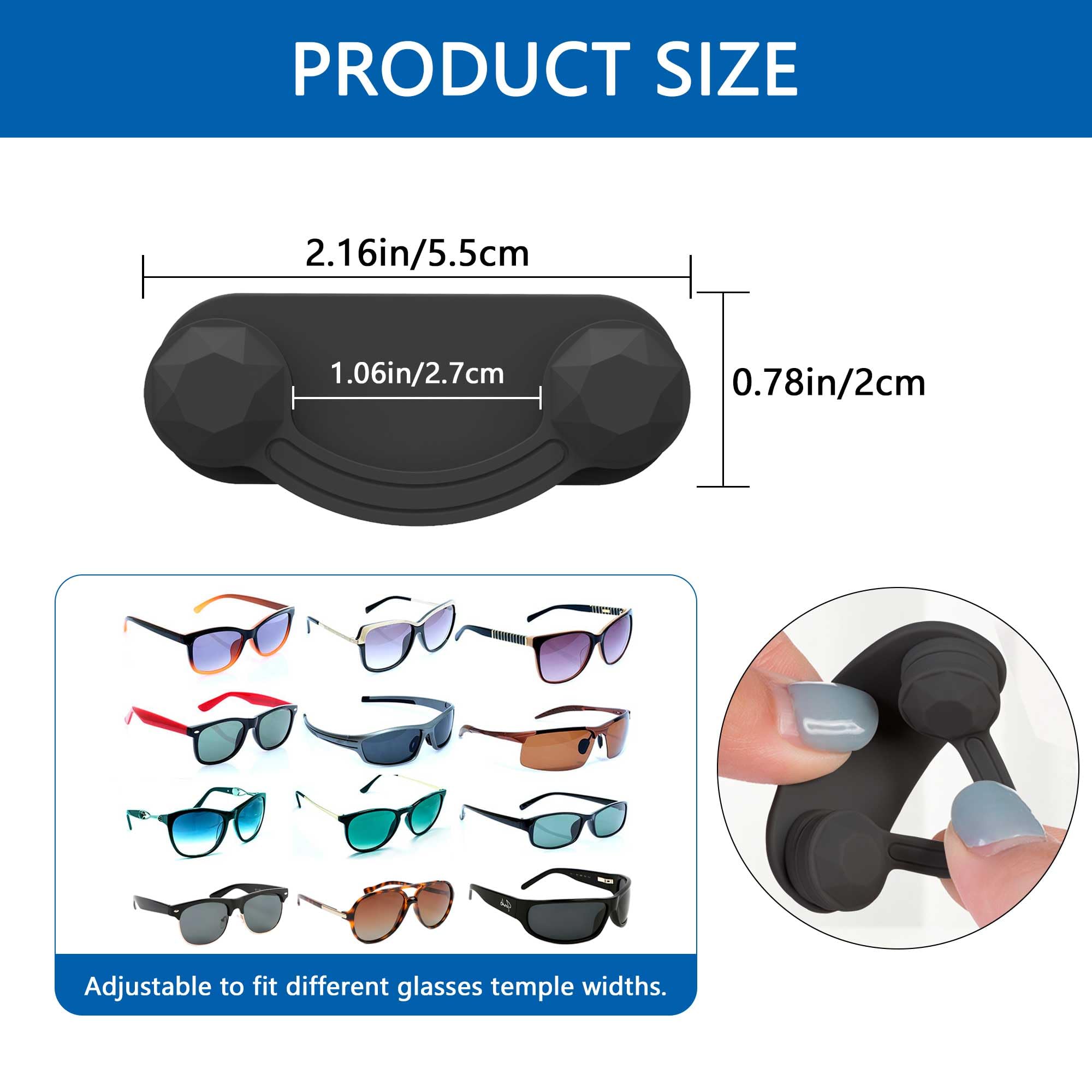 Lot de 4 porte-lunettes magnétiques puissants pour lunettes de chemise, porte-nom, badge (4, noir)