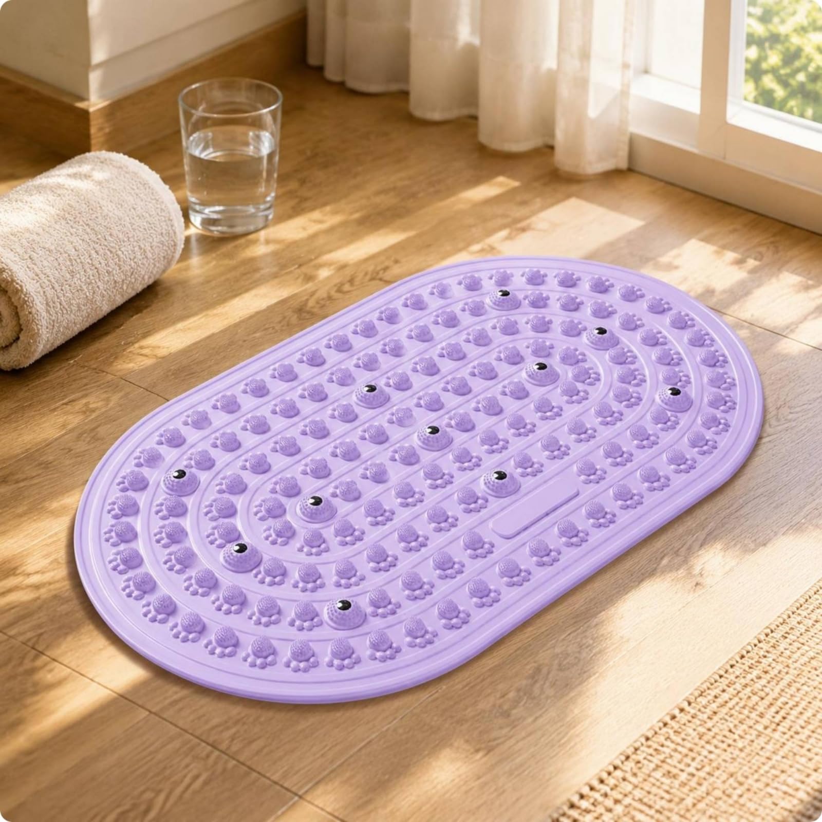 predolo Fußreflexzonen-Matte rutschfest Akupressur-Fußmatte weich Fußsohlen-Massagepad für zuhause, training, stretching, Grün