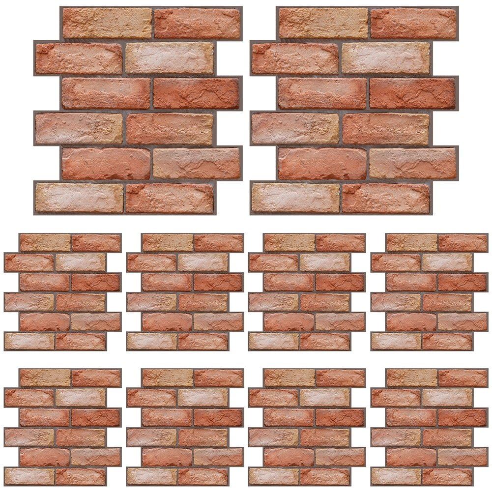 Pegatinas de pared ladrillo 3D autoadhesivas papel tapiz 30x30cm para cocina 10 uds