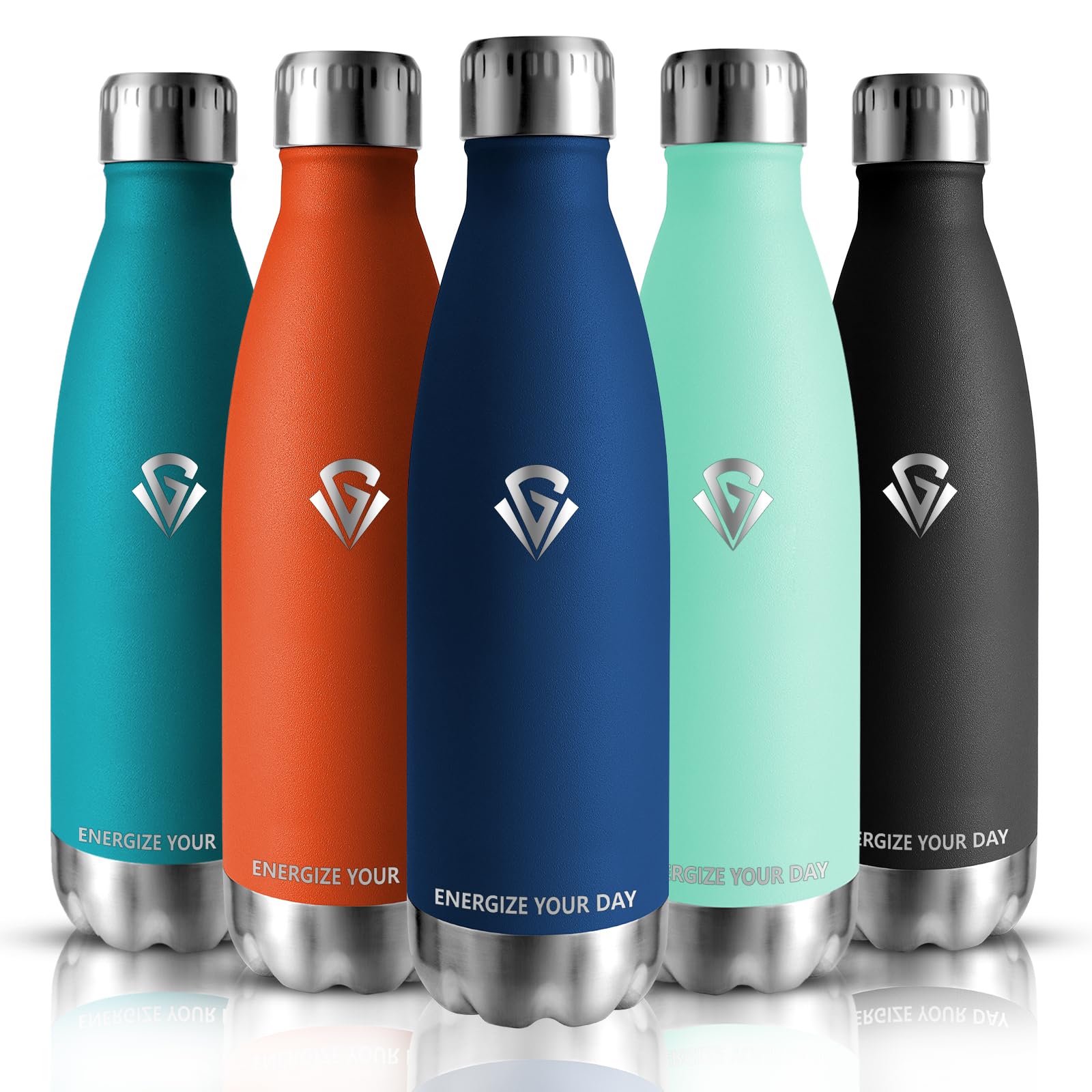 Grsta Stainless Steel Water Bottle, 750 ml, Sports Water Bottle, Leak-Proof, Thermos Flask, BPA-Free, Water Bottle for Sports, Gym,, Grsta-SCKLP-750ML-DarkBlue-287C