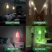 Vista 7 de HONWELL Lámpara de pared LED que funciona con pilas, apliques de pared para interiores, inalámbrico, multicolor, para iluminación de habitación