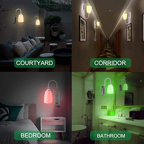 Miniatura 7 de HONWELL Lámpara de pared LED que funciona con pilas, apliques de pared para interiores, inalámbrico, multicolor, para iluminación de habitación,