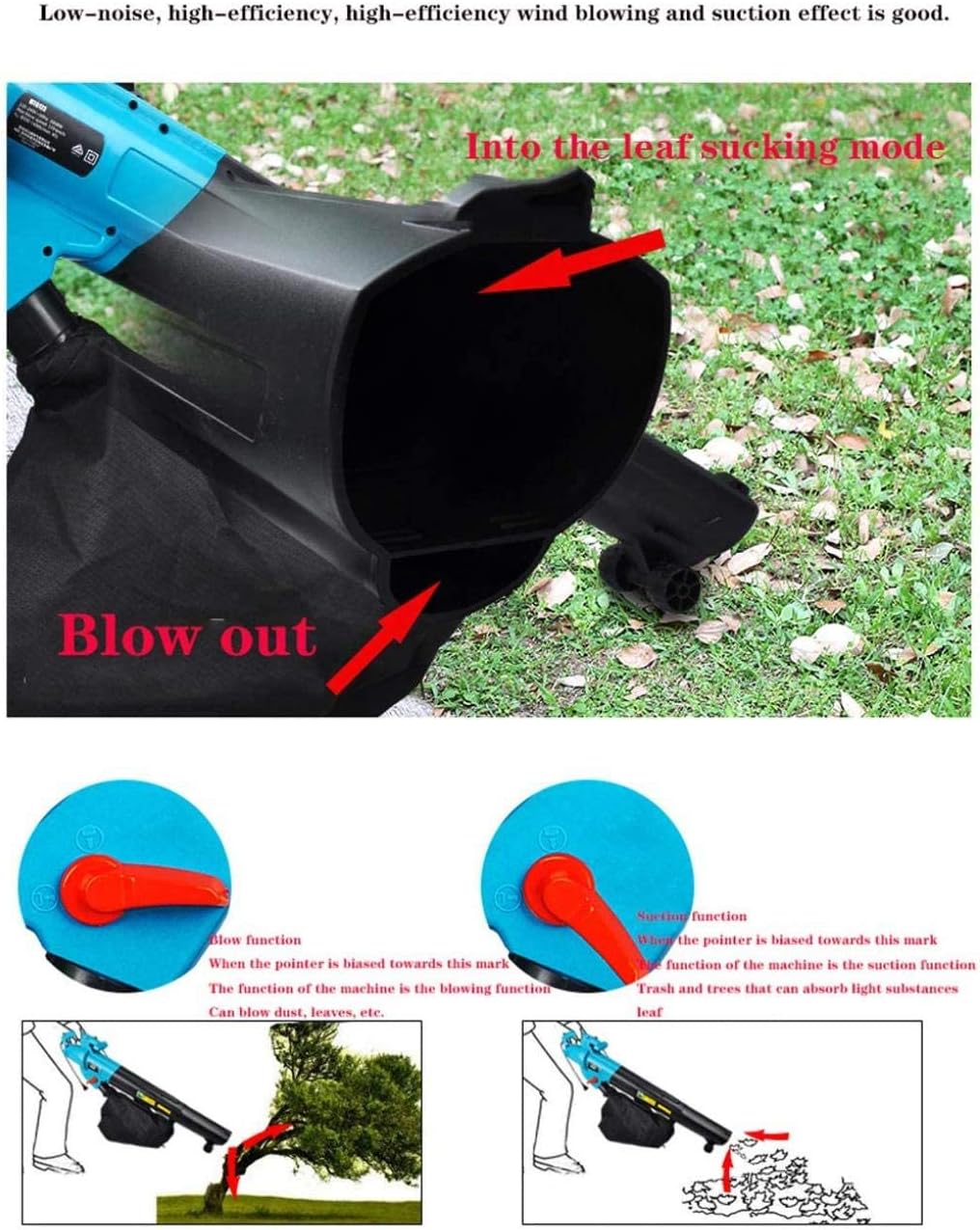 Cordless Leaf Blower Suitable for Paddock Grass or Leaf Cleaning - Three in One Leaf Blower Wind Turbine Wired Leaf Blower 15m (15m) (3000w)