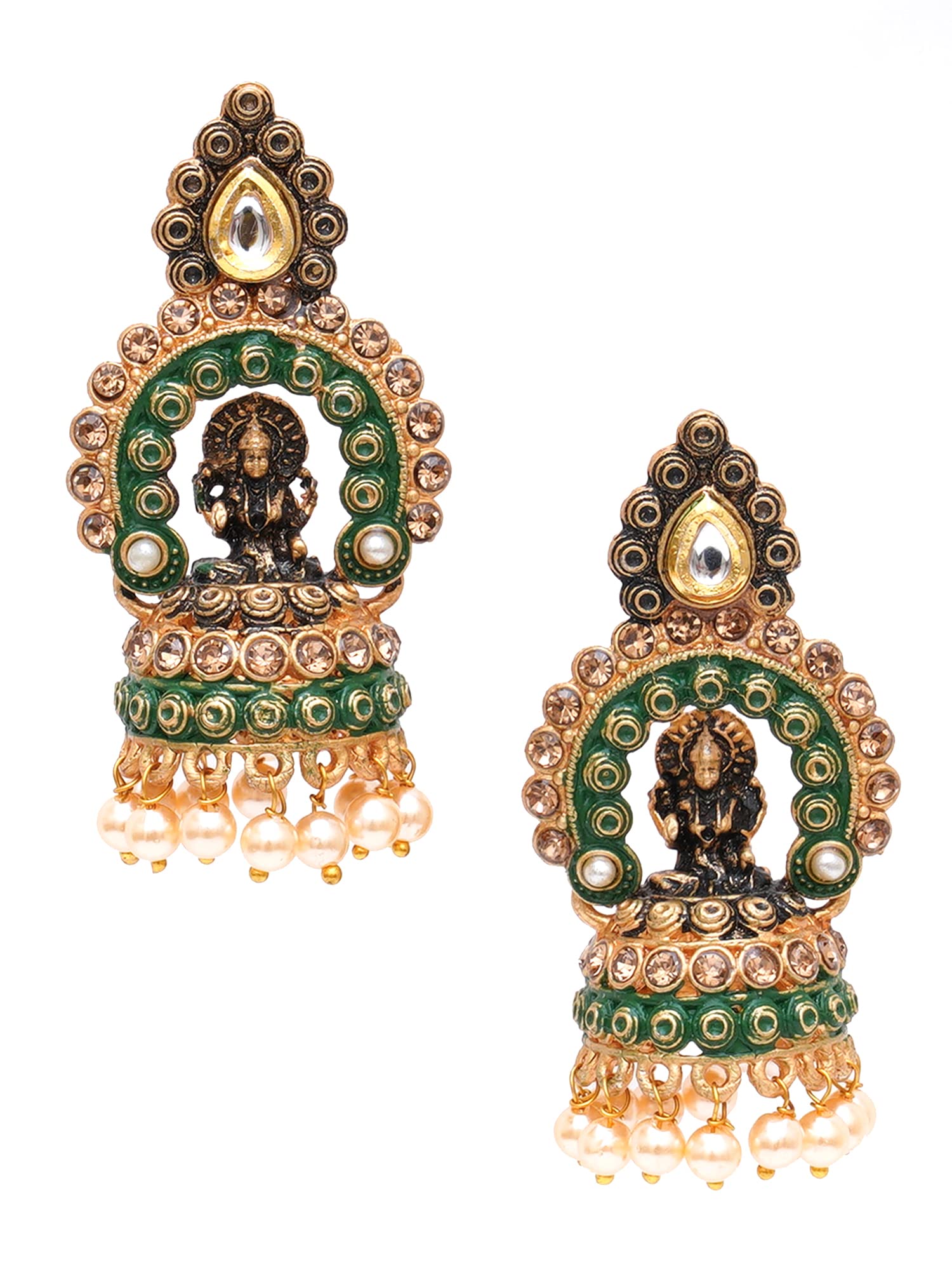 See full amazon price history chart for Karatcart Gold Plated Green Mata Laxmi Jhumki Earrings for Women Karatcart Gold Plated Green Mata Laxmi Jhumki Earrings for Women (B0BFQS38SC) Amazon Price History, Amazon Price Tracker