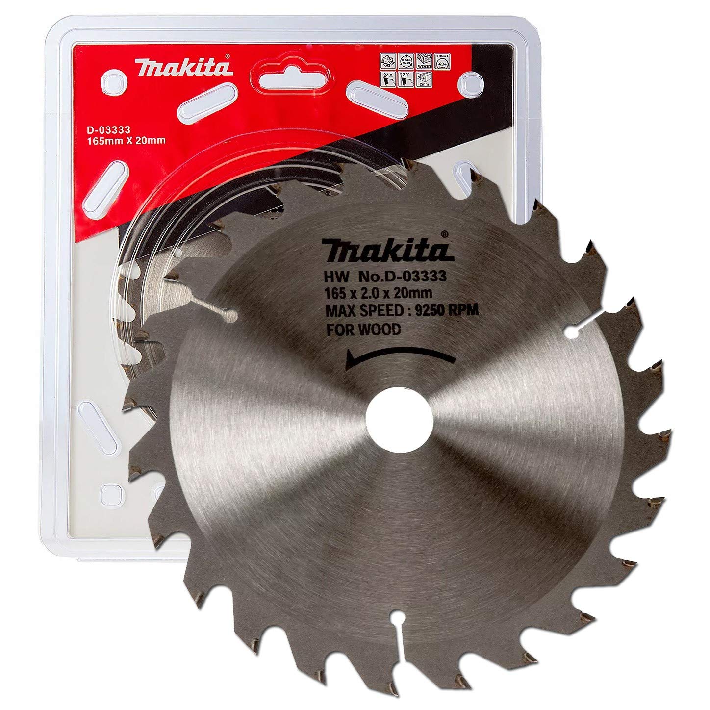 Makita D-03333 Circular Saw Blade 165 x 20mm 24T (5 Pack)