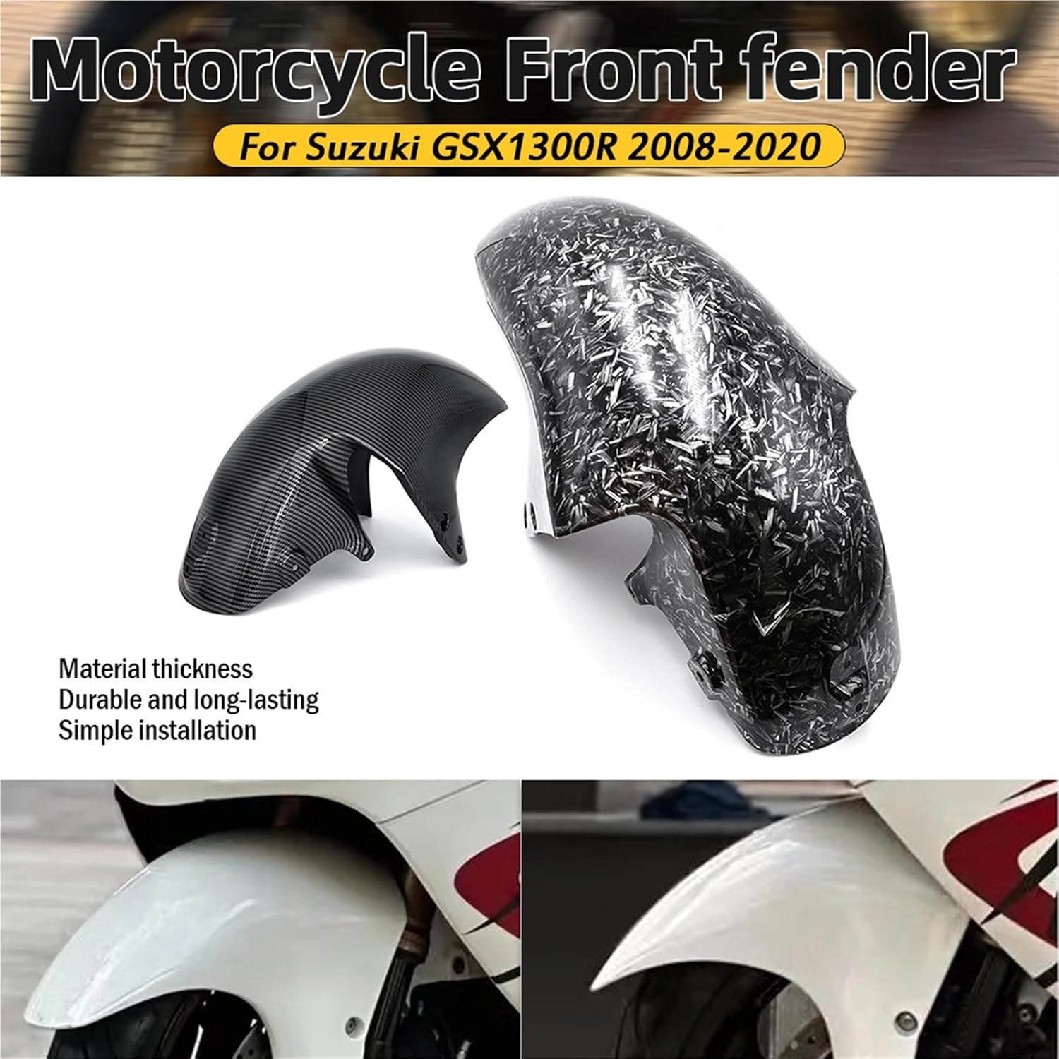 Motorcycle Front Fender Splash Guard Fairing For Suzuki GSXR1300 Hayabusa GSX1300R GSX-R1300 GSXR GSX-R 1300 2008-2020(Forging Look)
