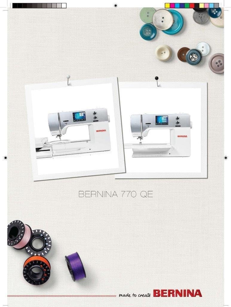 Bernina 770 QE Sewing Machine COLOR COPY Reprint Of User's Guide Owners Manual Instructions Comb Bound