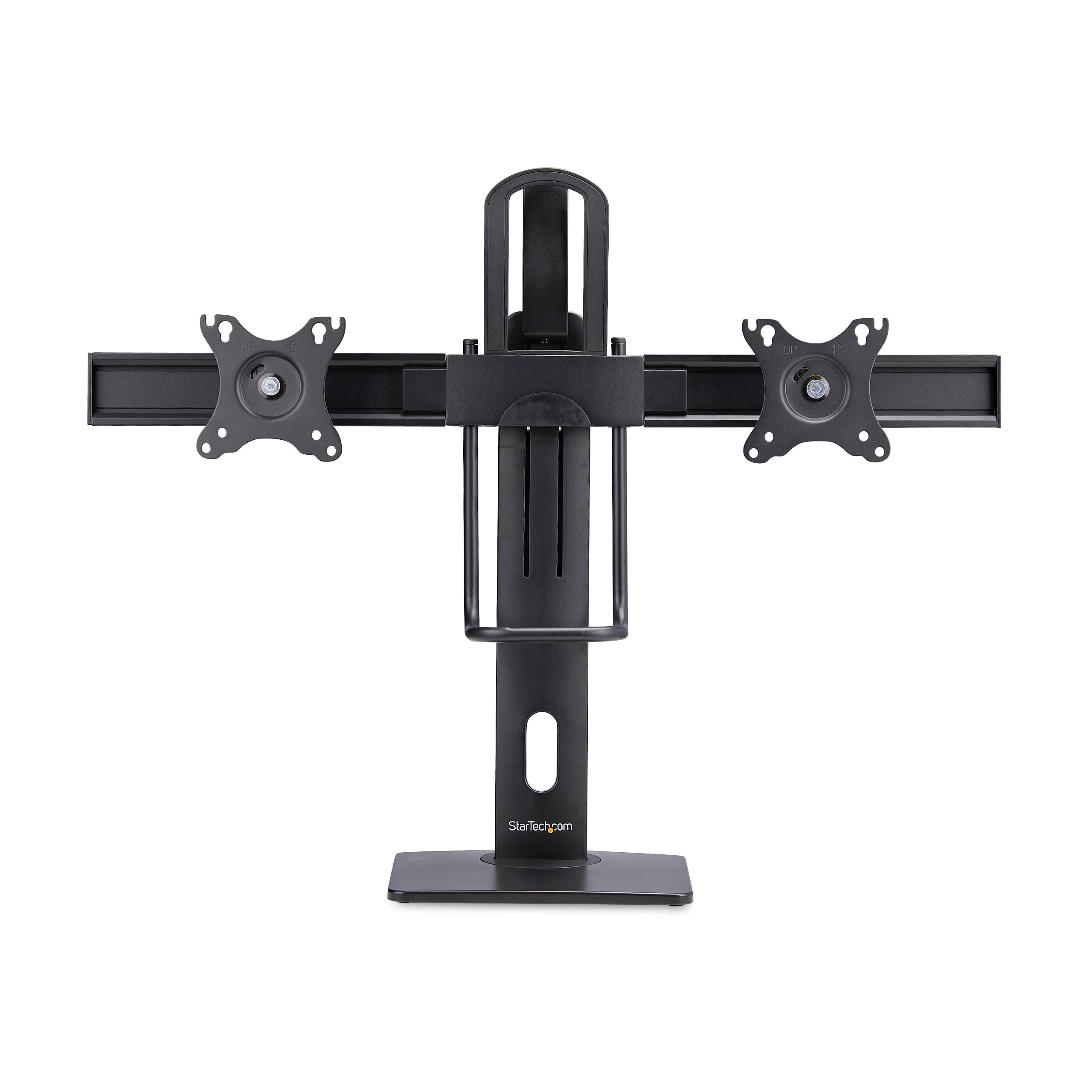 StarTech.com Soporte de Escritorio de Travesaño para Dos Monitores de 27" - Carga 12kg - Soporte VESA 75x75/100x100 Ajustable