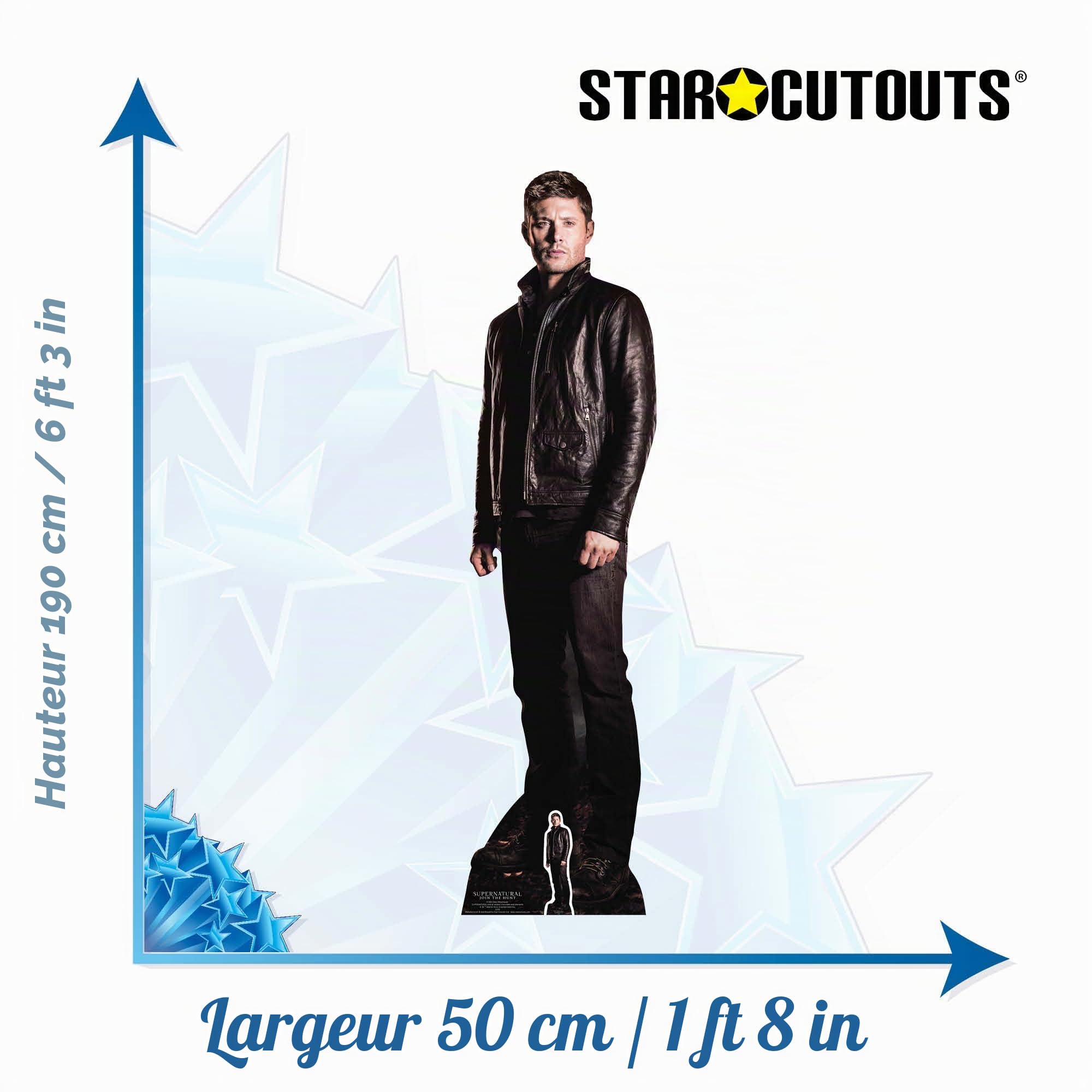 Star découpes Dean Winchester Hunter Supernatural Vie Taille Carton découpé avec mini Dessus de table, Multi Couleur