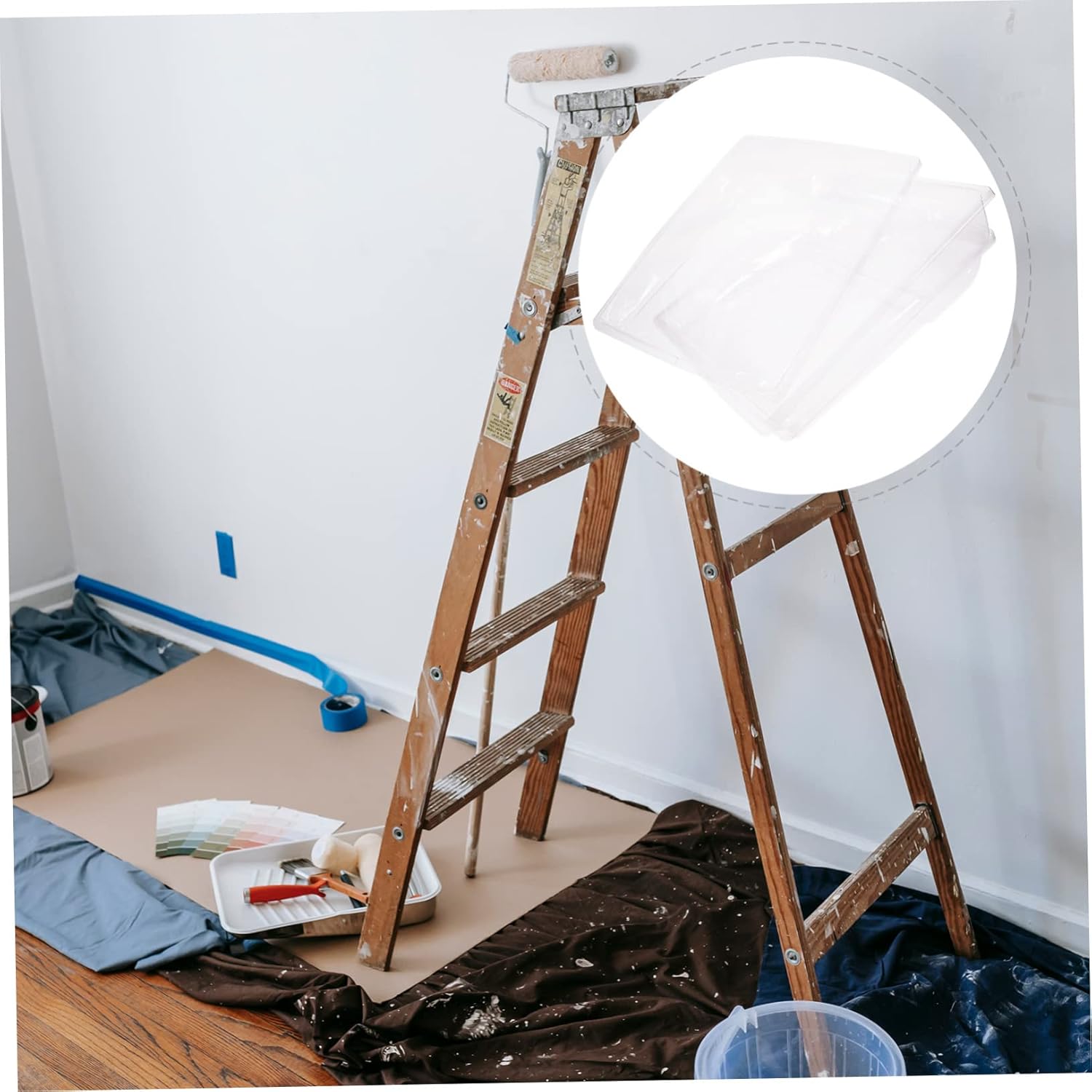 Angoily 8pcs Cabinet Paint Roller Paint Roller Trim Tray Liners for Reusable Trays