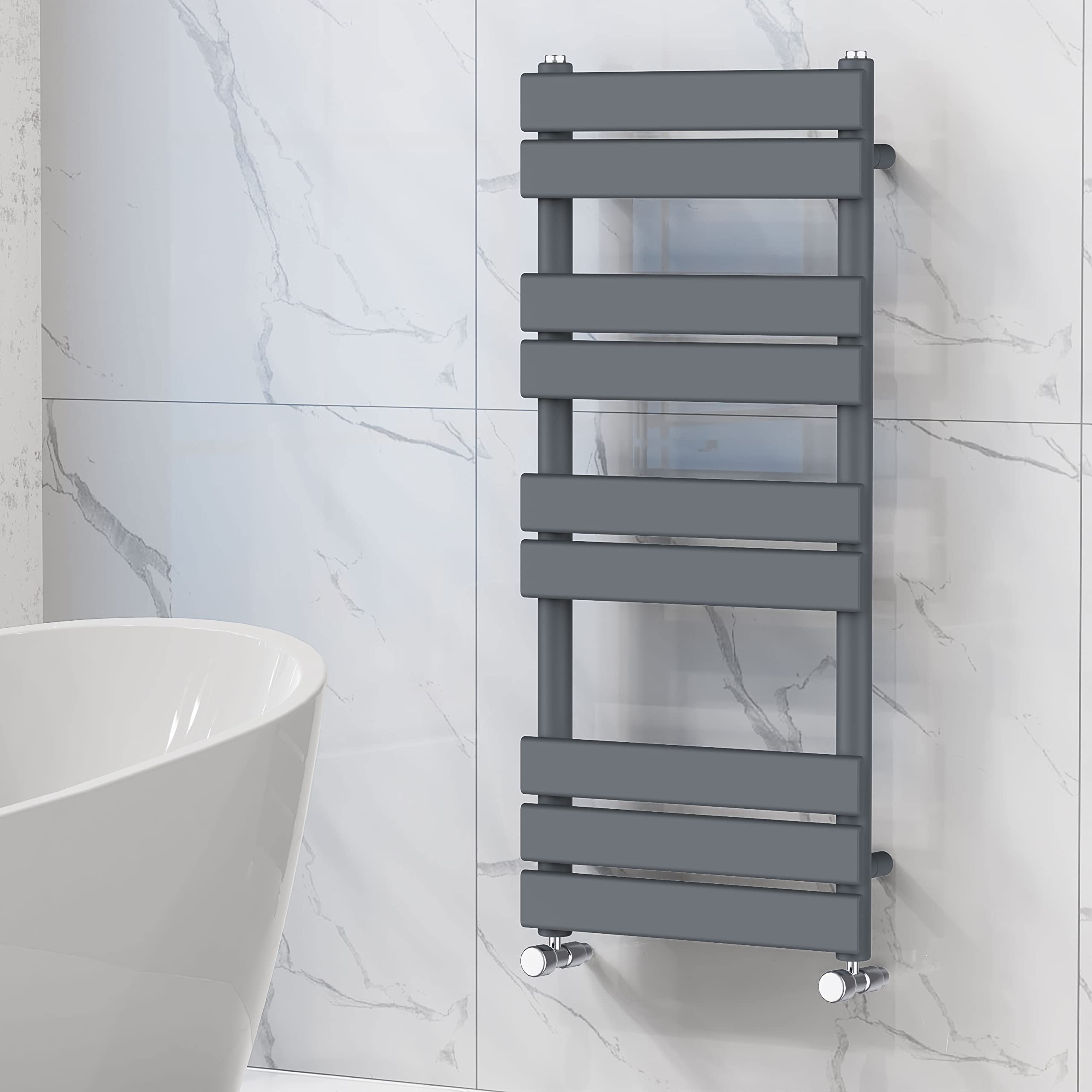 NRG Bathroom Flat Panel Heated Towel Rail Radiator 1000×450mm Anthracite