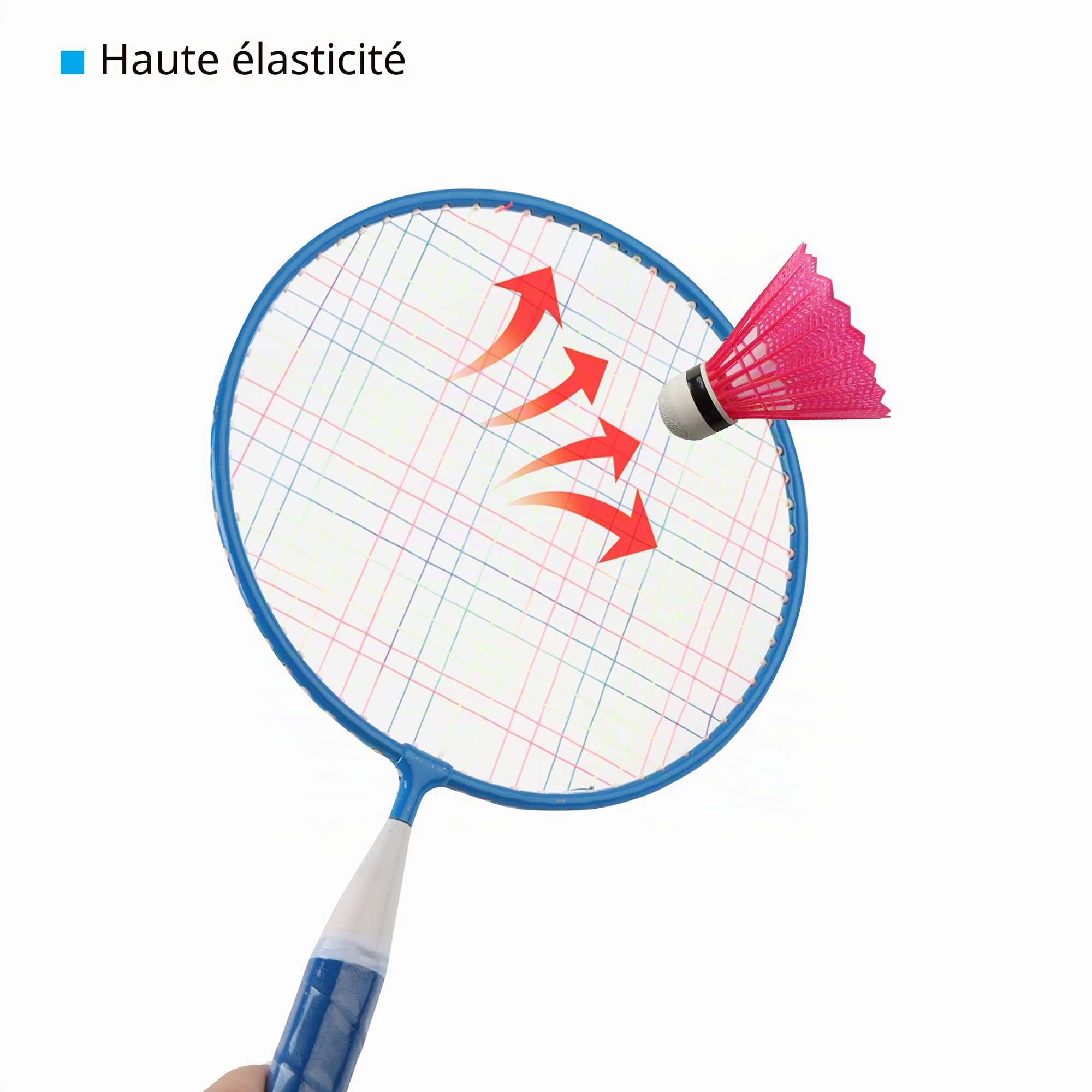QKTYB Ensemble De Badminton pour Enfants, 1 Paire De Raquettes De Badminton LéGèRes pour Enfants avec pour Joueurs débutants Sports D'IntéRieur Et D'ExtéRieur avec Sac De Transp