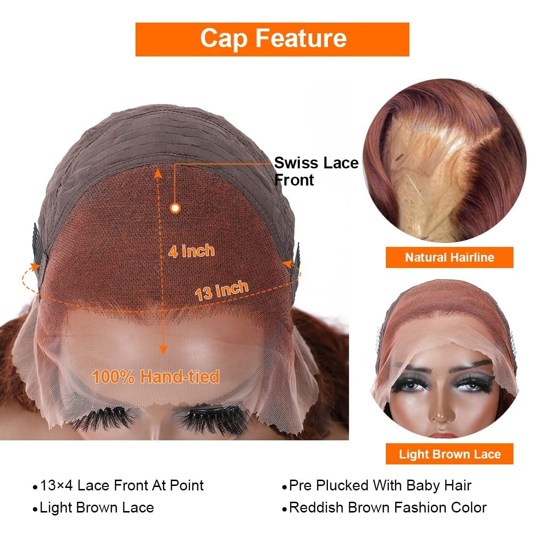 Red Brown Yaki Lace Front Wig s-l400.jpg main image 2