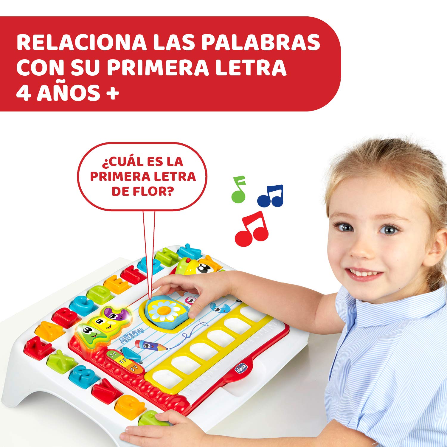Chicco Leo y Aprendo, Juego Educativo Edu4You, Mesa de Actividades Electrónica para Aprender las Letras del Alfabeto, Inspirado en Montessori – Juguete para Niños de 3 a 6 Años