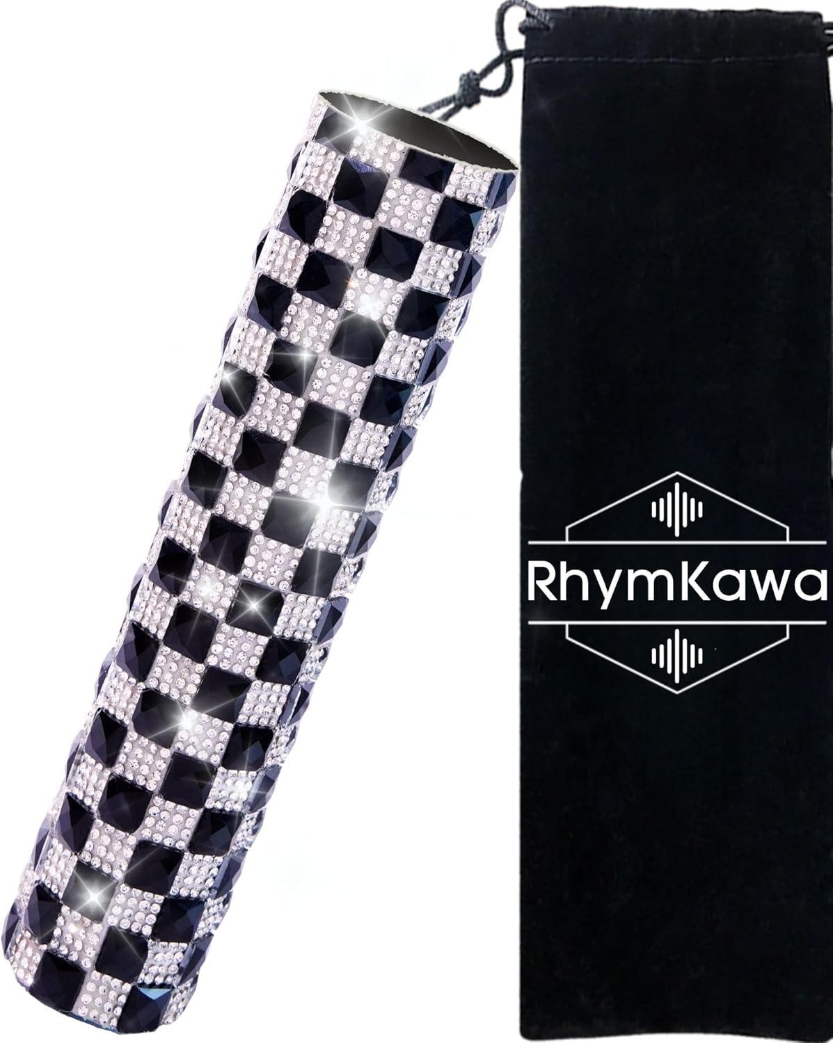 Rhinestones Microphone Cover for Wireless Transmittor Shuer SM58, Beta 58A, PG58 Sparkle Shining on Tour Shows, White Black