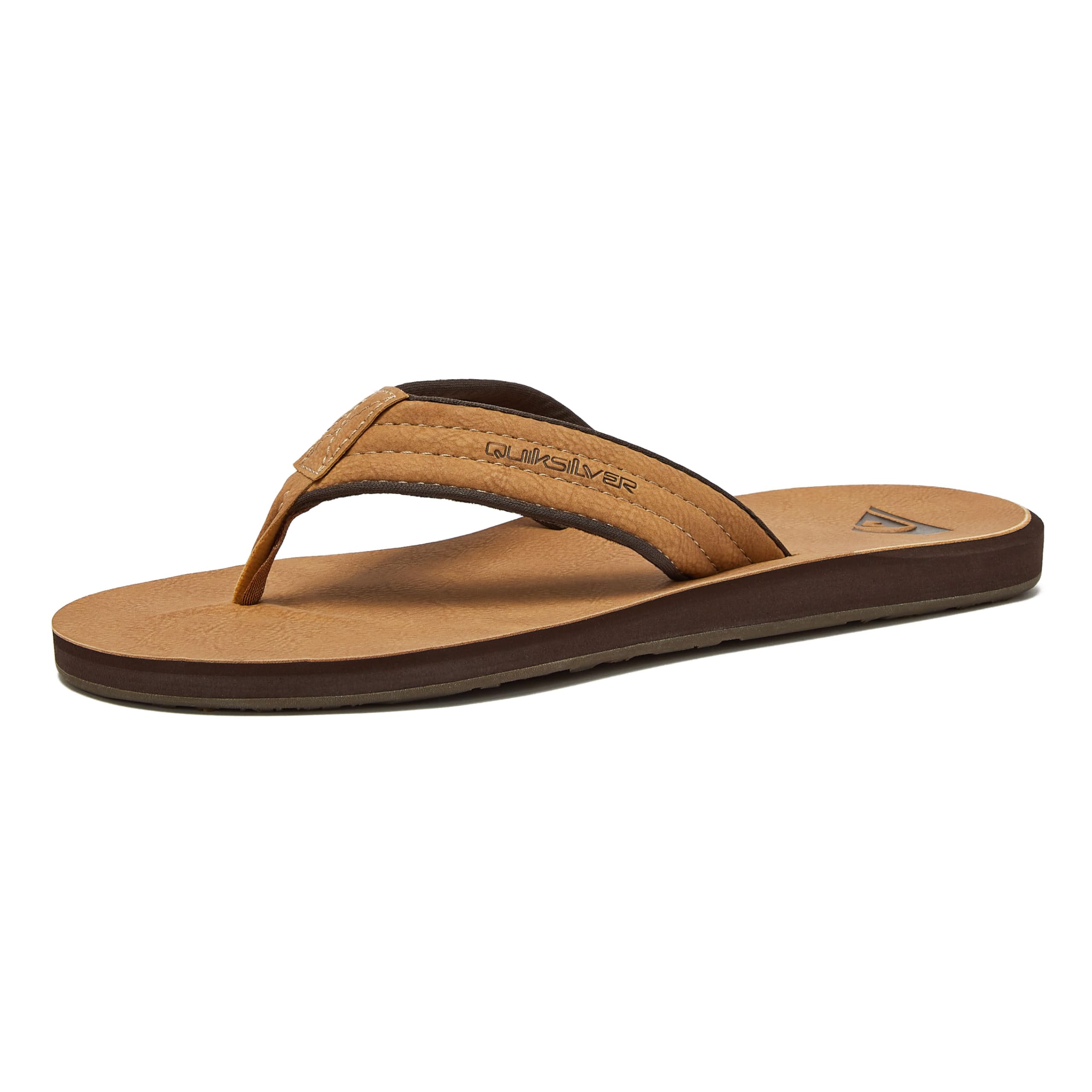 Quiksilver Men's Carver Nubuck Flip Flop, Tan Pattern 1, 8 UK (42 EU)