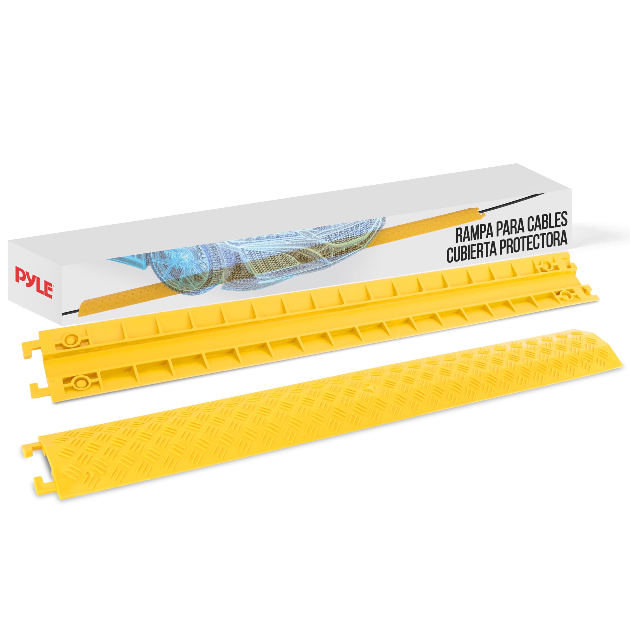Pyle Cubre Cables Suelo Pasacable Canaleta Alta Resistencia 907kg Protector Mangueras