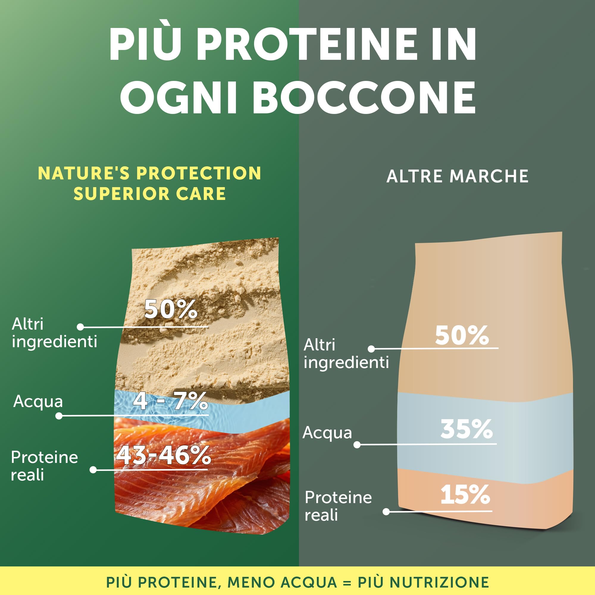 Nature's Protection Superior Care Cibo secco per cani adulti, Salmone 10 kg | Antimacchia lacrimale, manto bianco brillante, Senza cereali, Crocchette piccole, Manti bianchi/chiari, Razze piccole