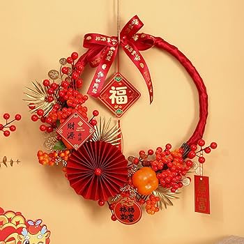 Amazon.co.jp: リース お正月リース お正月飾り 花輪 正月飾り 玄関