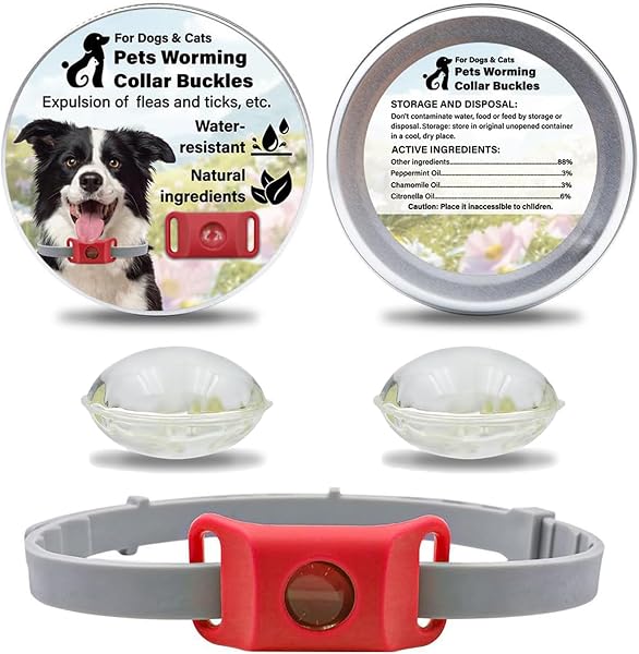 Aquality Pets Collier Antiparasitaire, Collier Anti Puces pour Chien, Réglable Naturel Pendentif Répulsif aux Huiles Essentielles avec 2 Capsules Remplaçables (Vert) - 4