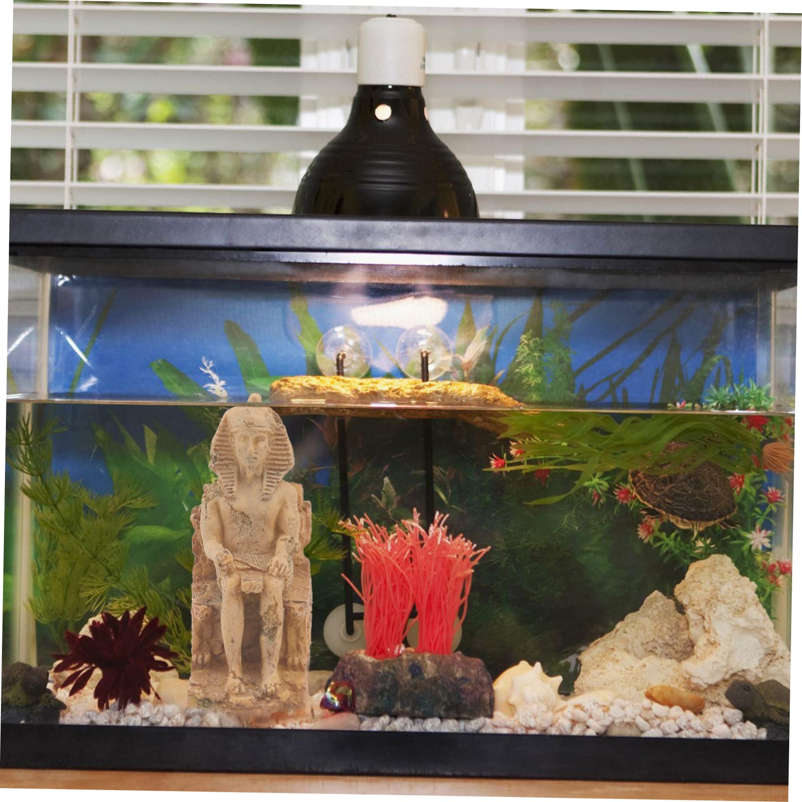 Cabilock 3 Pz Seduto Riparo per Pesci d'acquario Aria Dinosauro luci dell'acquario per Pesci Kit Decorazioni per acquari adornare Il Paesaggio dell'acquario Decoro in Resina Yellow