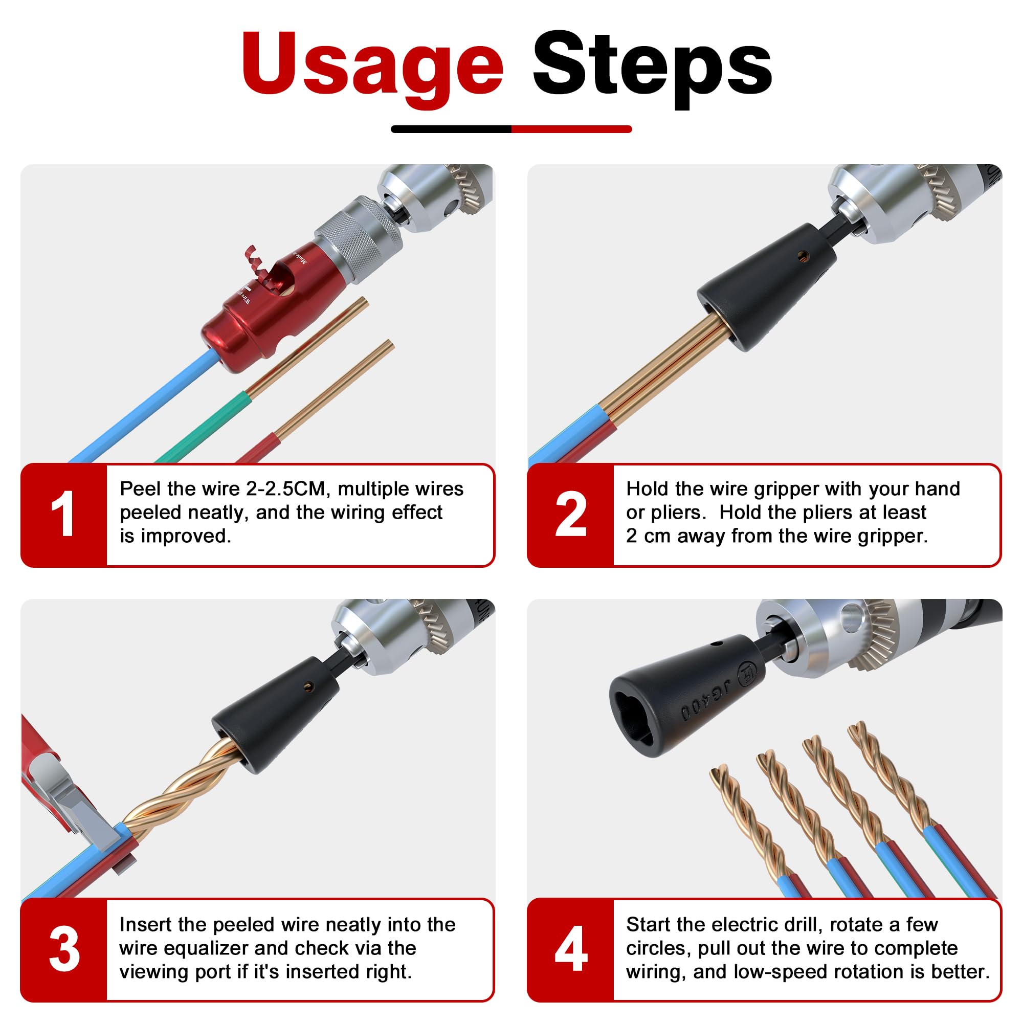 Wire Twisting Tool Twister Connector For Drill Nut Stripping And Power