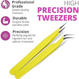 SIVOTE Eyelash Extension Tweezers for Classic & Volume Lashes, 2-Pack, Yellow