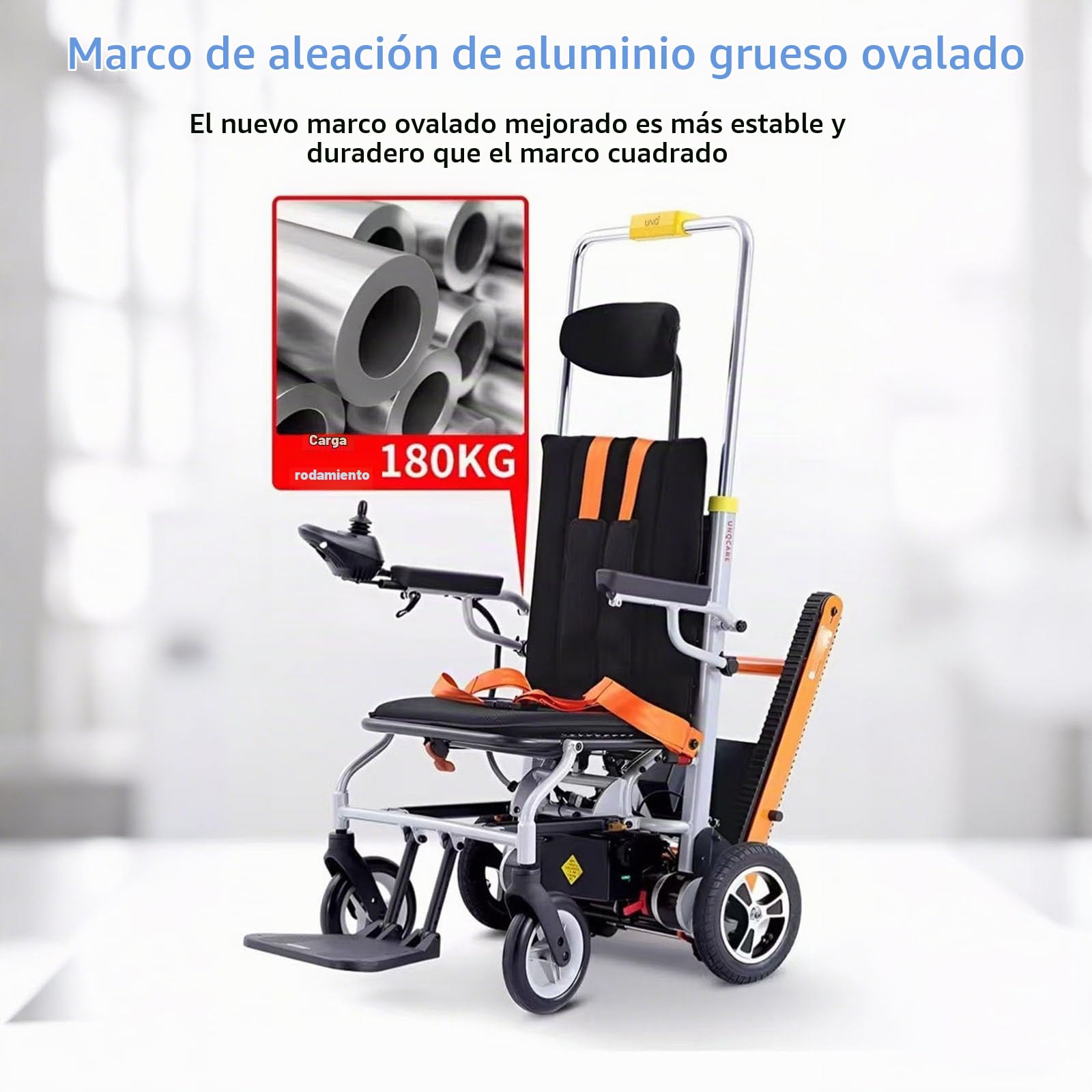 Sube-Escaleras Eléctrico Sobre Orugas,Silla Portátil Plegable Para Escaleras,Silla De Ruedas Eléctrica Sobre Orugas,Aleación De Aluminio,Carga 169 Kg/373 Lb Manual
