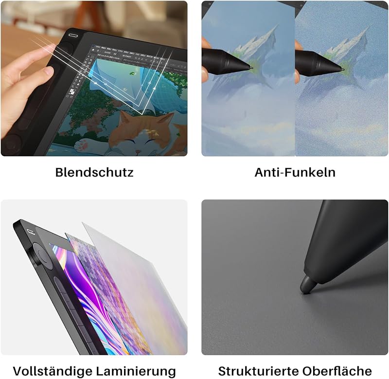HUION Kamvas 16 Gen 3 Grafikus Rajztábla 15,8" 2.5K QHD Kijelzővel, Tükröződésmentes Üveggel, 99% sRGB, PenTech 4.0, 16384 Nyomásérzékenység