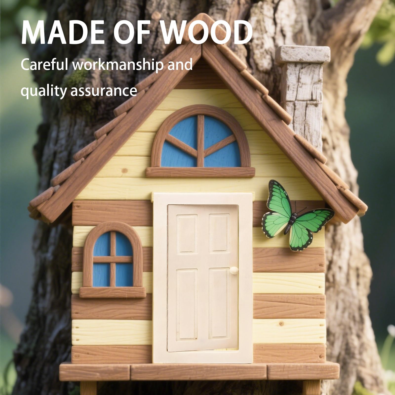 1:12 Scale Miniature Wooden Door, Dollhouse Door with Realistic Wood Grain for Doll Furniture Room Decor, and DIY Craft Projects - Image 4